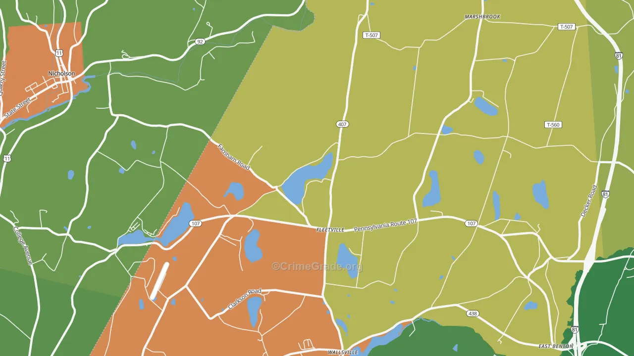 Fleetville, PA Map of Vandalism Rates