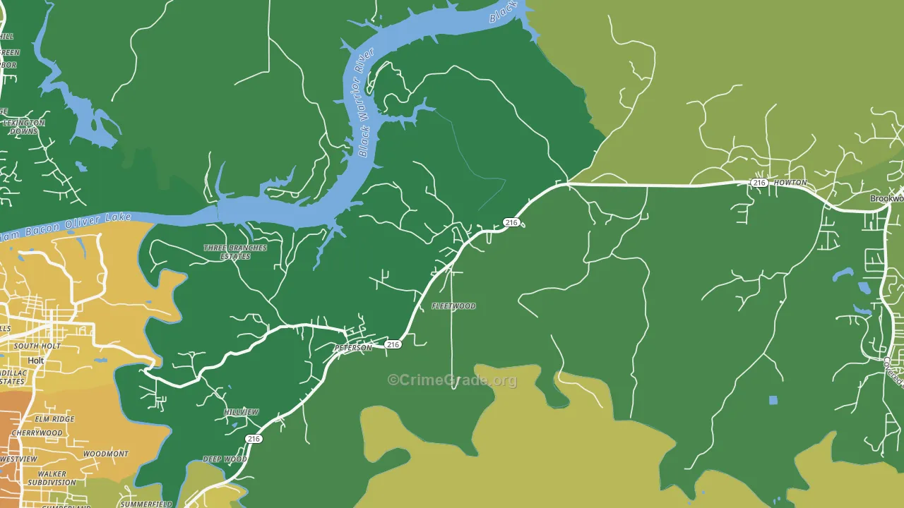 Fleetwood, AL Map of Vandalism Rates