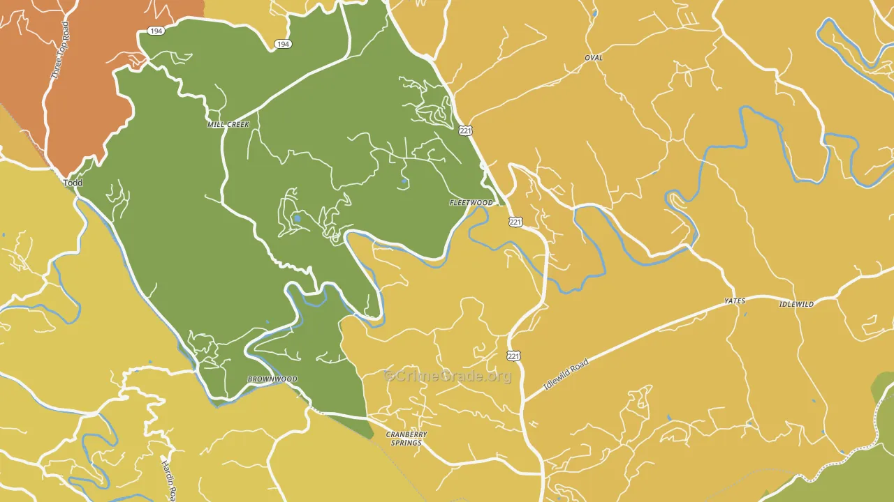 Fleetwood, NC Map of Vandalism Rates