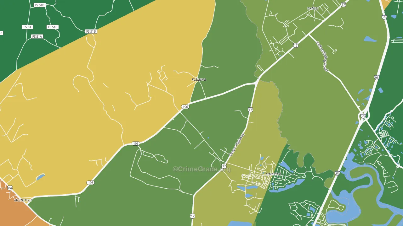 Fleming, GA Map of Vandalism Rates
