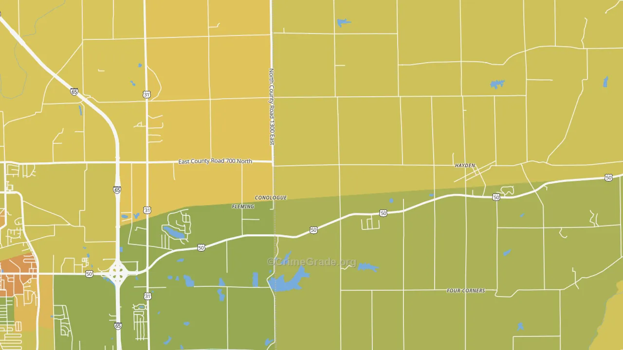 Fleming, IN Map of Vandalism Rates