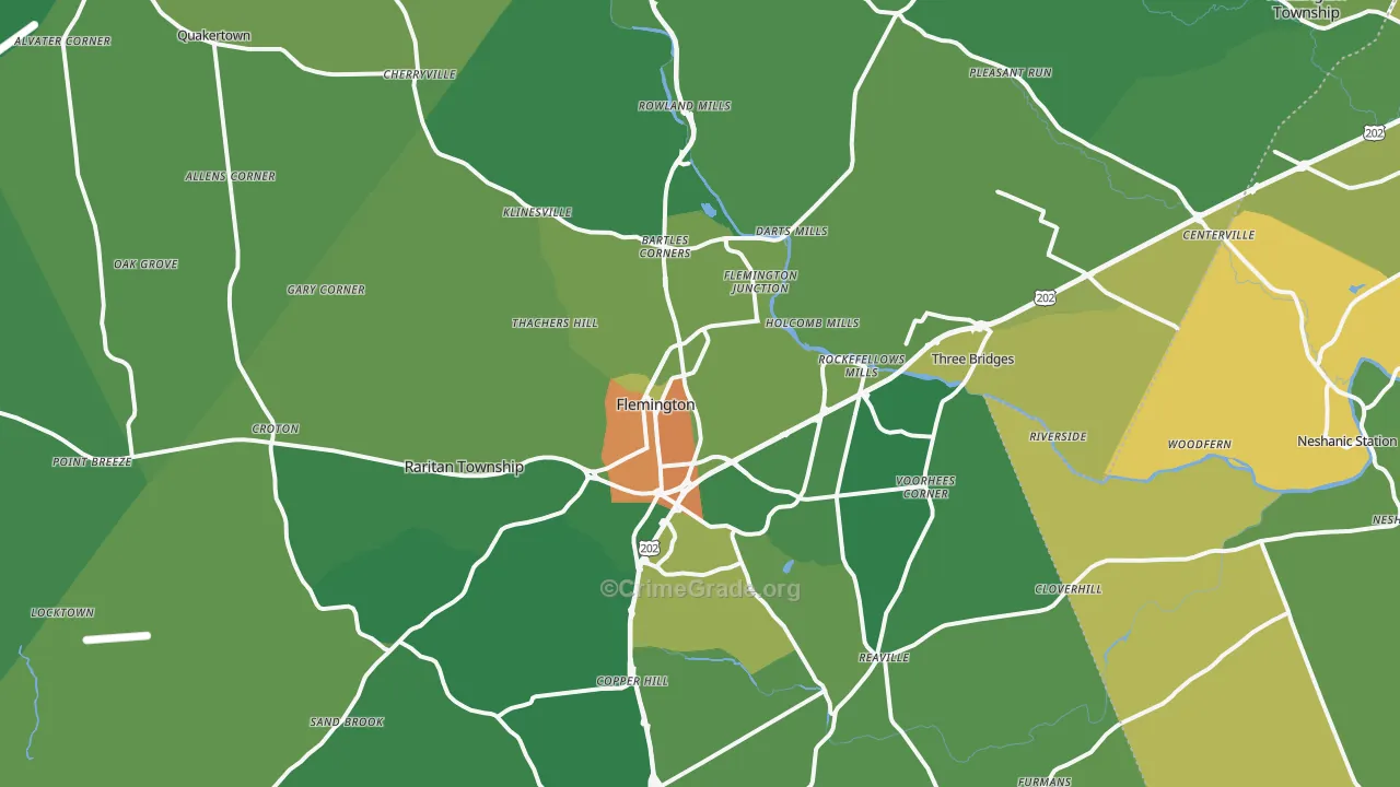 Flemington, NJ Map of Vandalism Rates