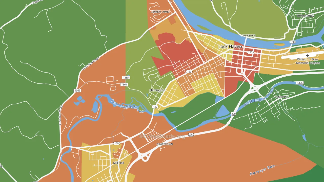 Flemington, PA Map of Vandalism Rates