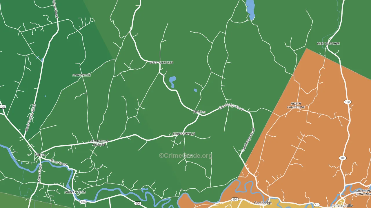 Fletcher, VT Map of Vandalism Rates