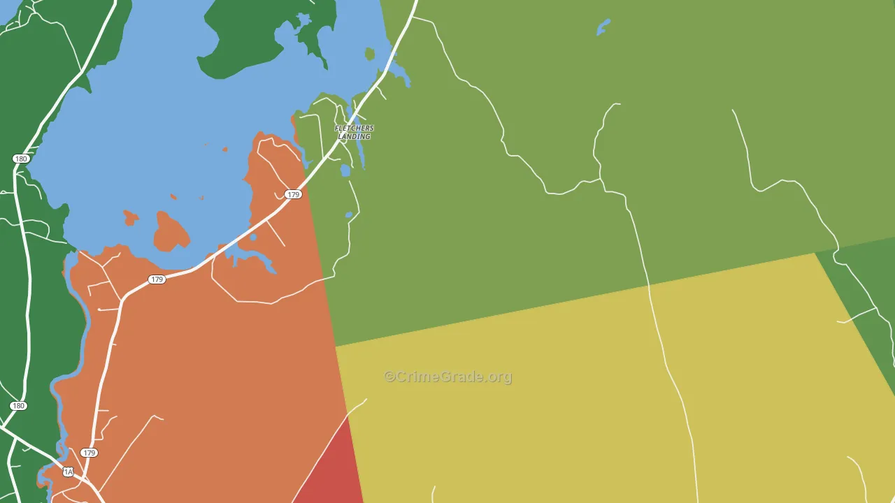 Fletchers Landing, ME Map of Vandalism Rates