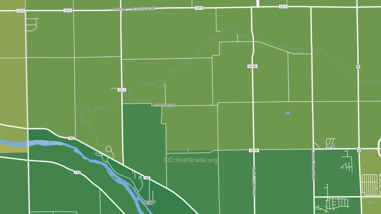 Flickerville, IL Map of Vandalism Rates