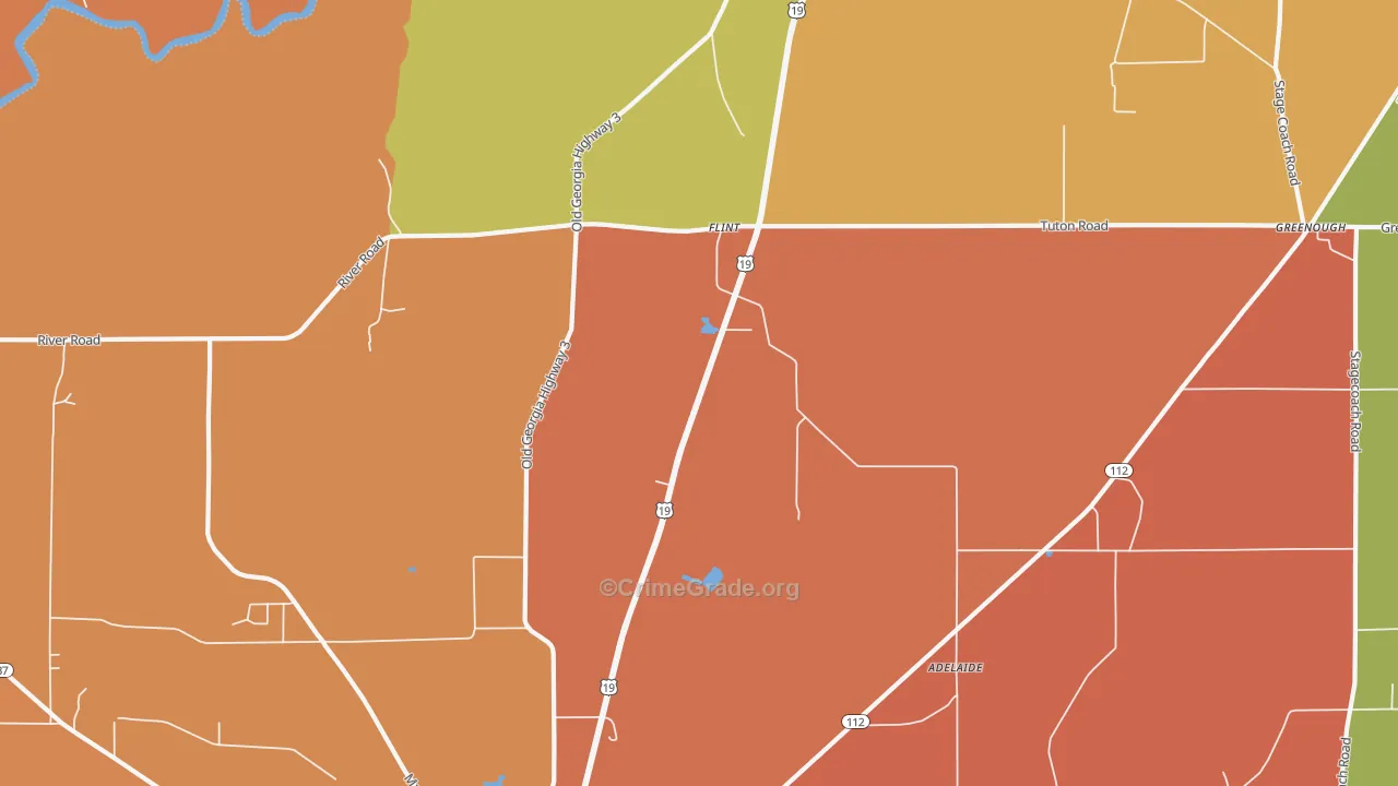 Flint, GA Map of Vandalism Rates