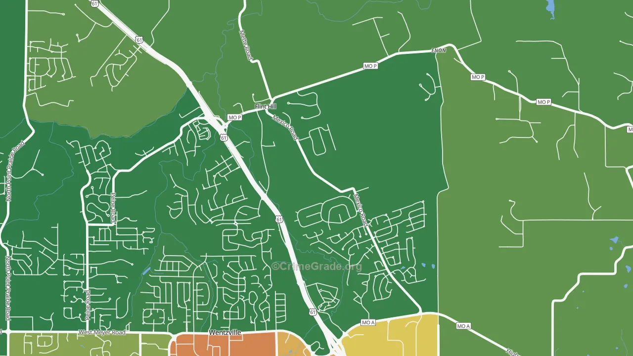 Flint Hill, MO Map of Vandalism Rates