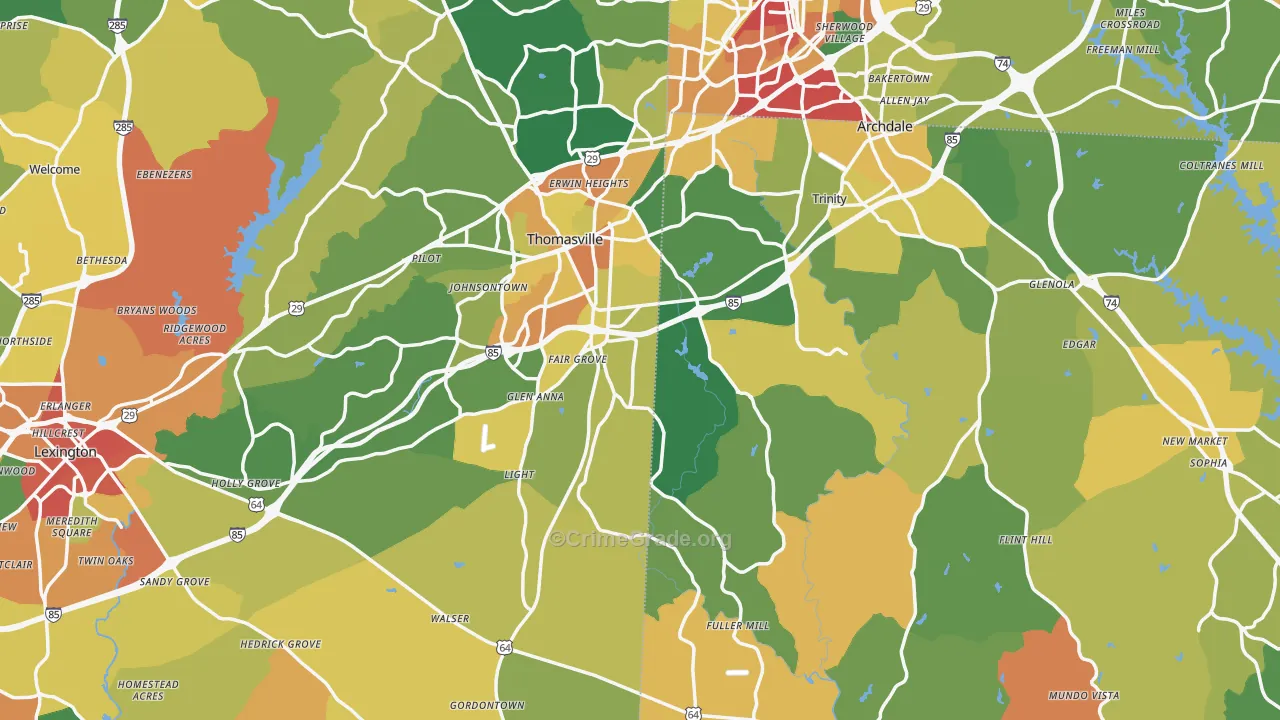 Flint Hill, NC Map of Vandalism Rates
