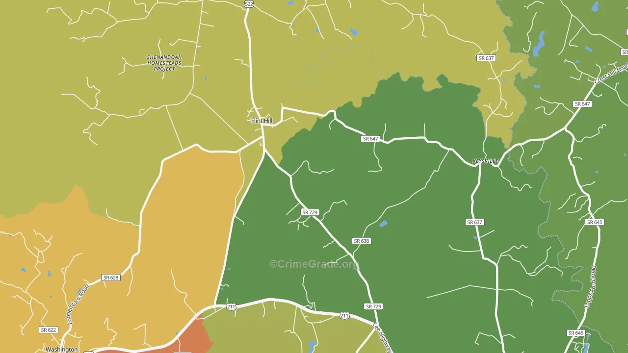 Flint Hill, VA Map of Vandalism Rates