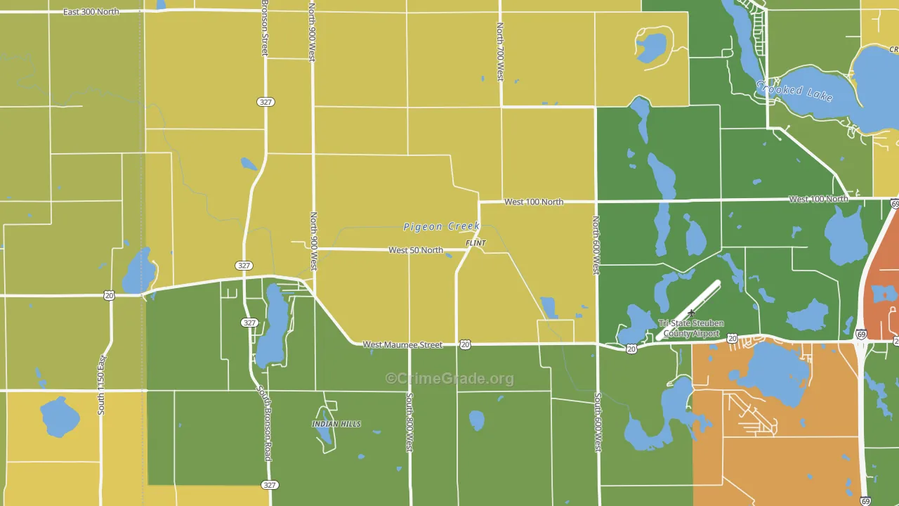 Flint, IN Map of Vandalism Rates