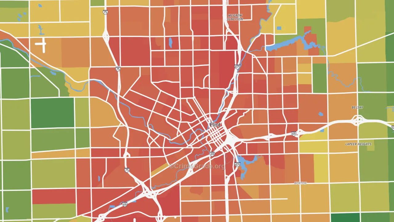 Flint, MI Map of Vandalism Rates