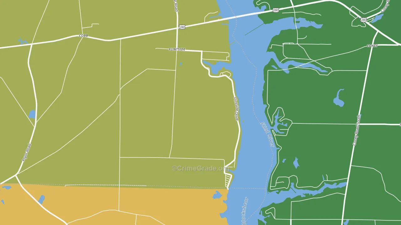 Flintside, GA Map of Vandalism Rates