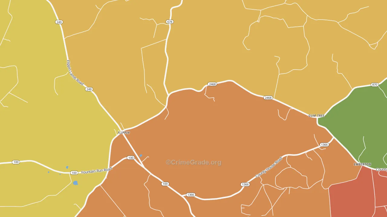 Flippin, KY Map of Vandalism Rates