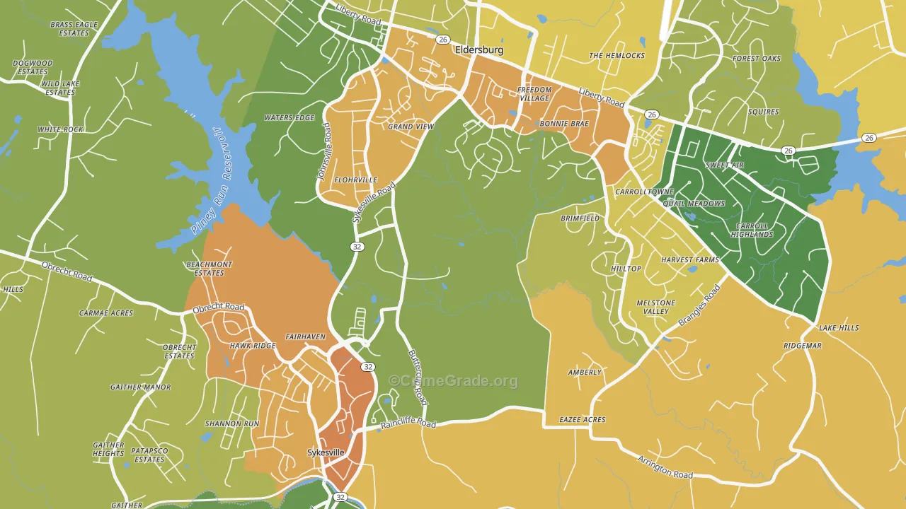 Flohrville, MD Map of Vandalism Rates