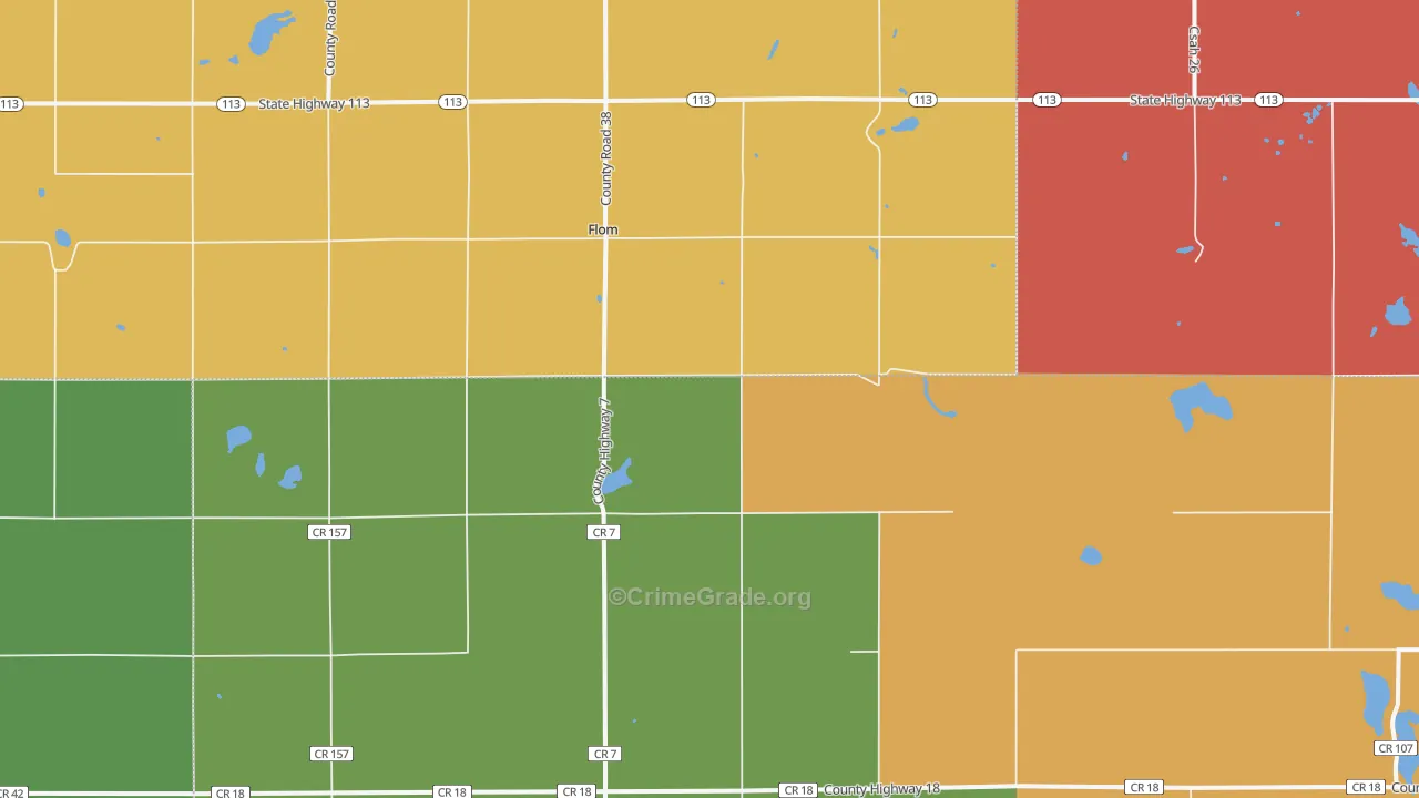 Flom, MN Map of Vandalism Rates