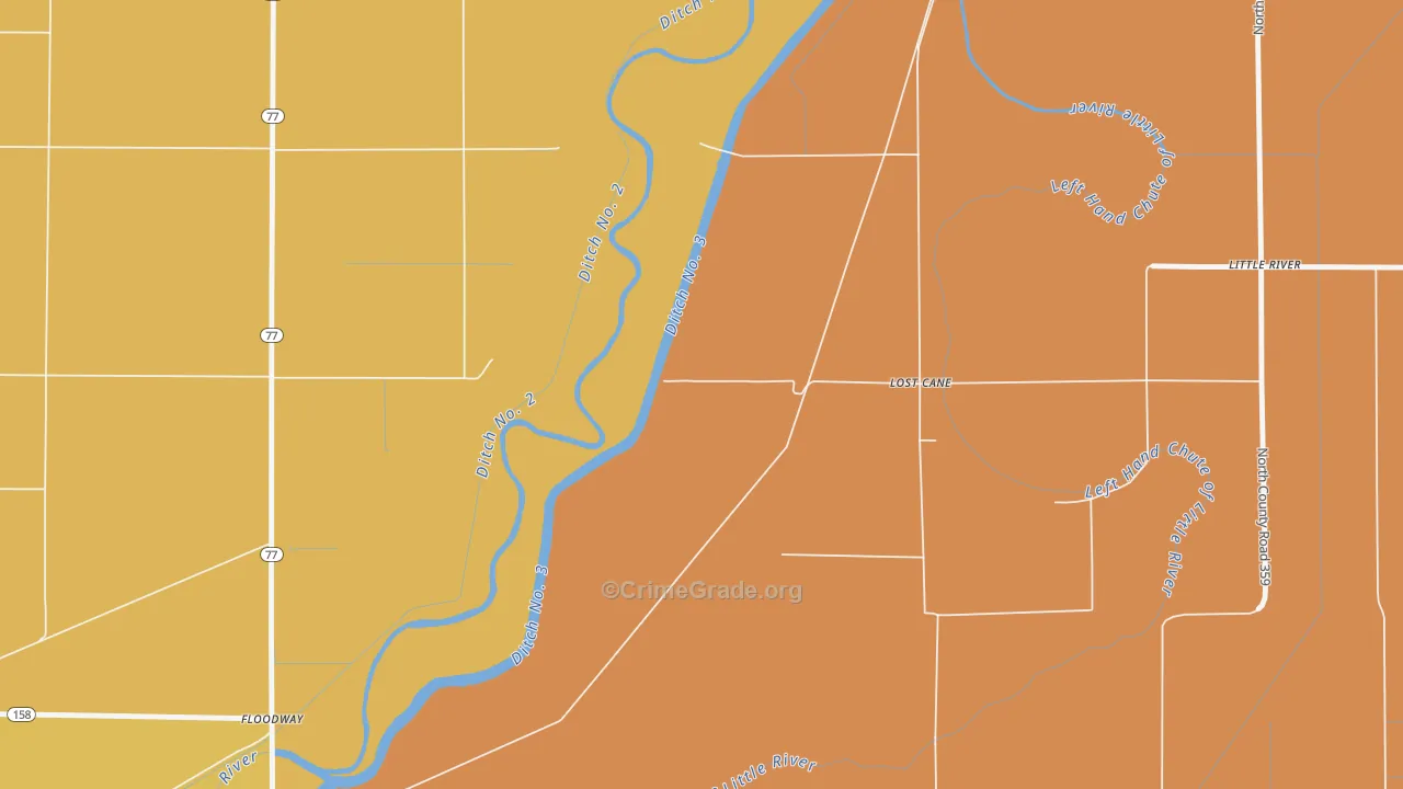 Floodway, AR Map of Vandalism Rates