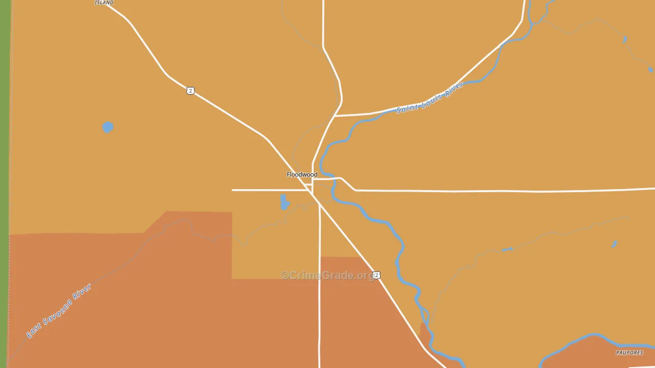 Floodwood, MN Map of Vandalism Rates