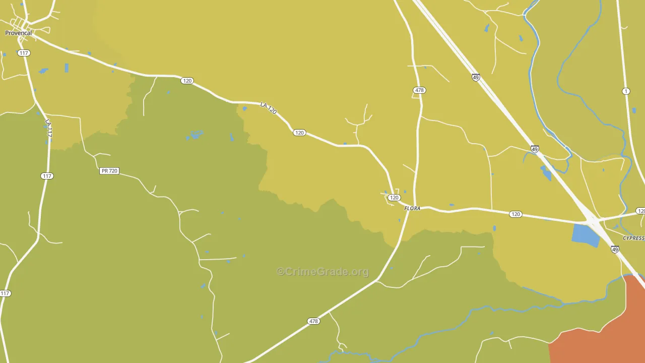 Flora, LA Map of Vandalism Rates