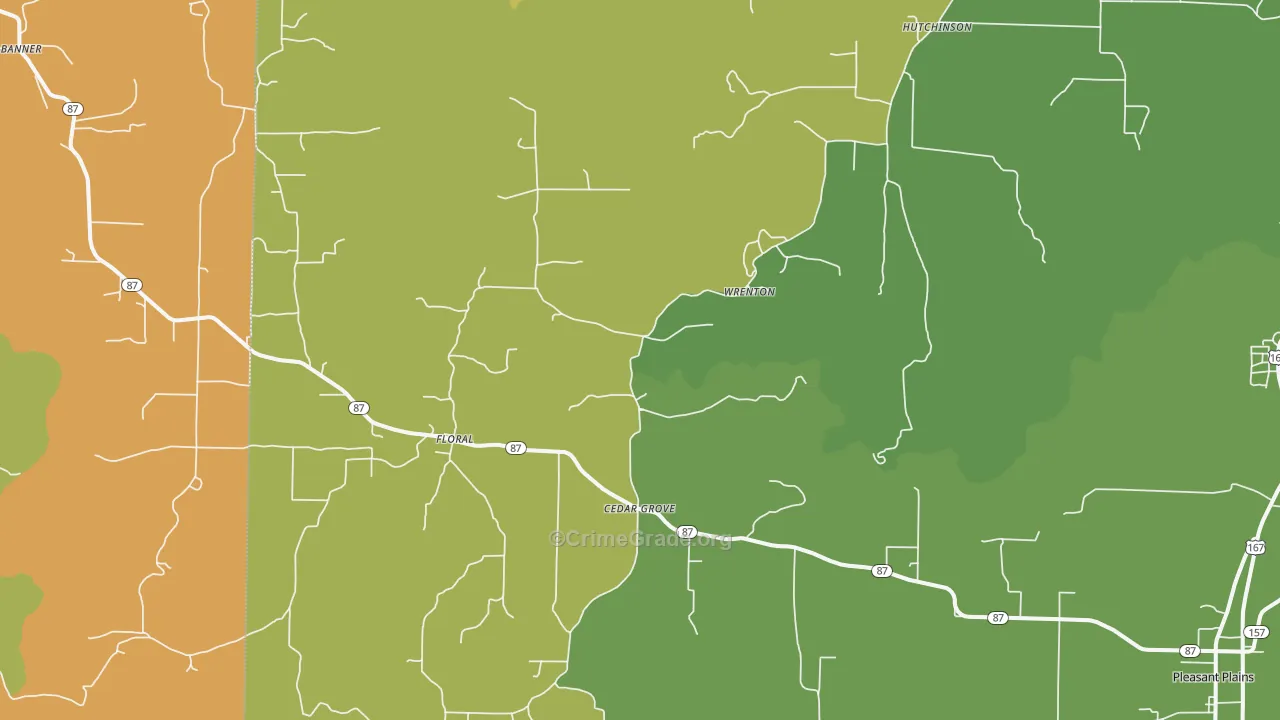 Floral, AR Map of Vandalism Rates