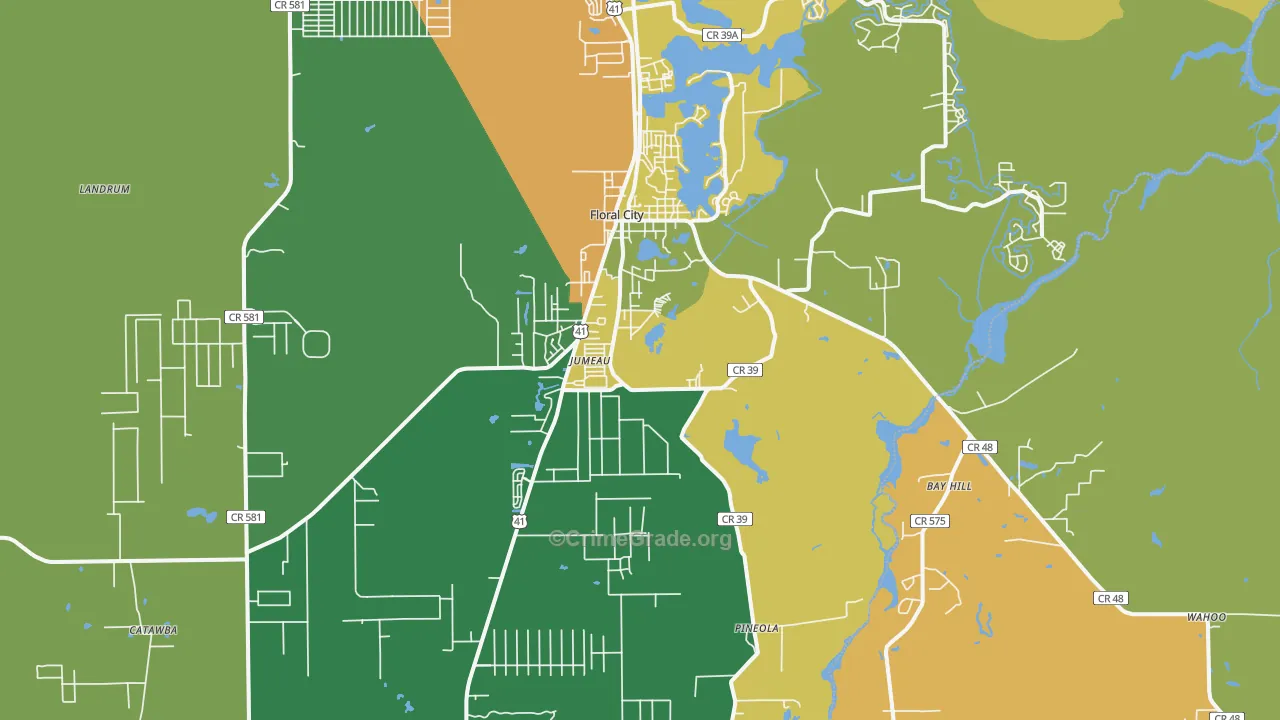 Floral City, FL Map of Vandalism Rates