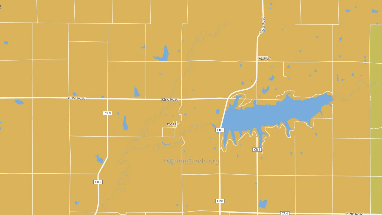 Floral, KS Map of Vandalism Rates