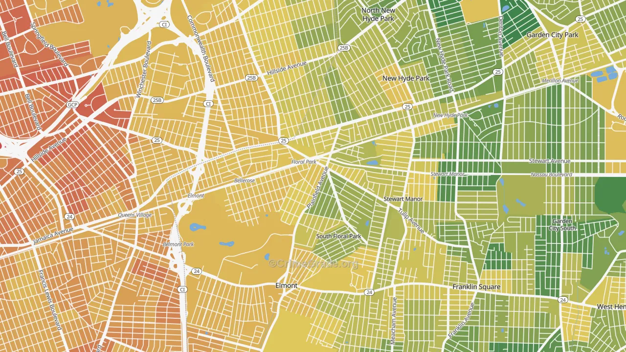 Floral Park, NY Map of Vandalism Rates