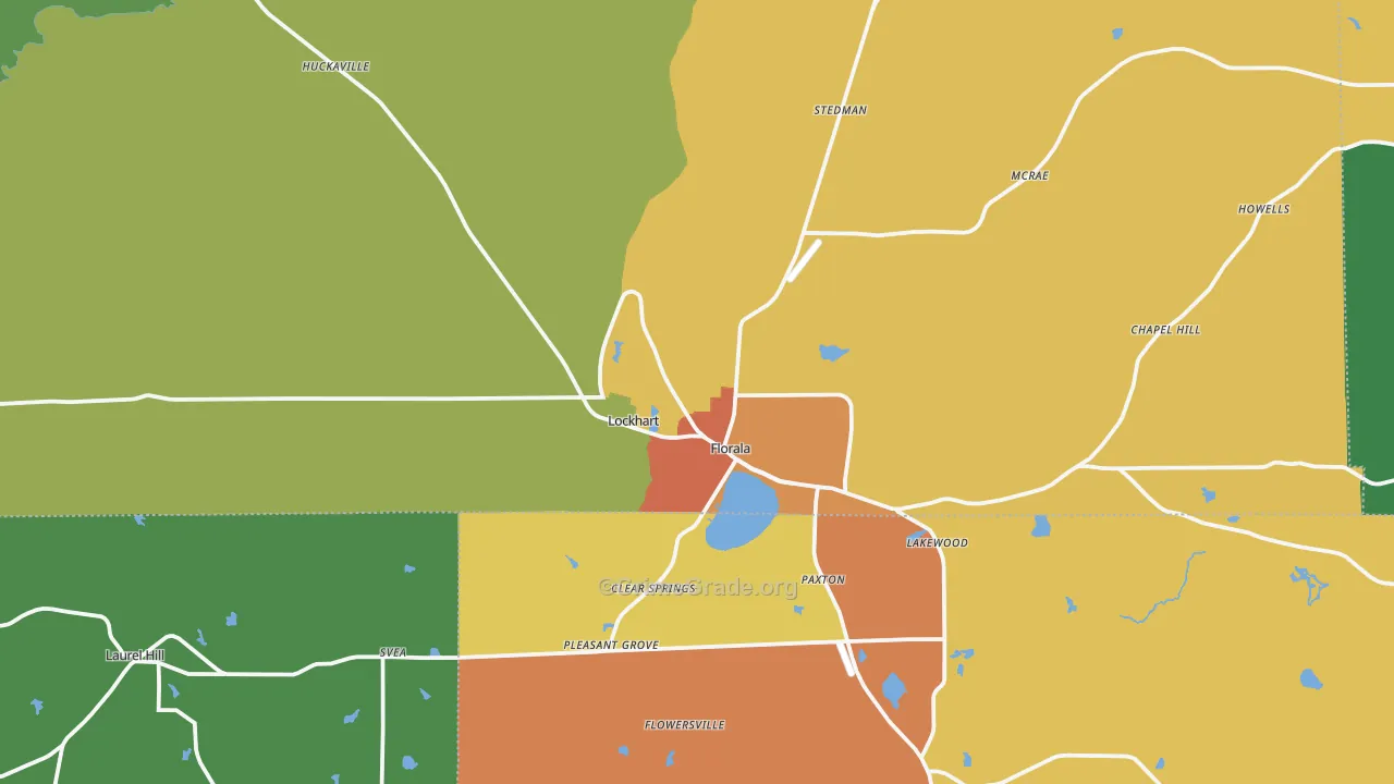 Florala, AL Map of Vandalism Rates