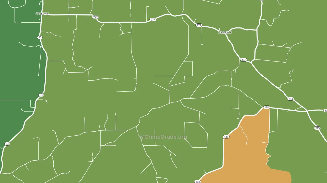 Florence, AR Map of Vandalism Rates