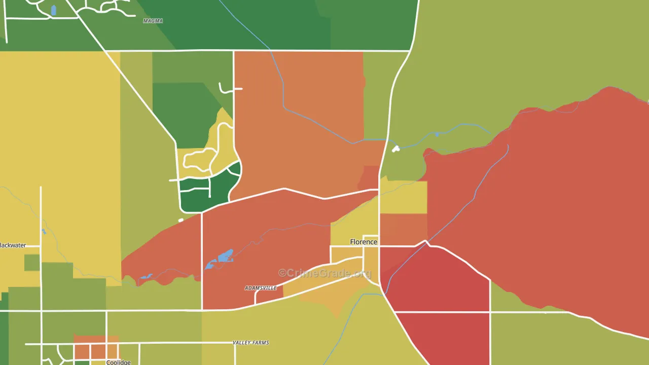 Florence, AZ Map of Vandalism Rates
