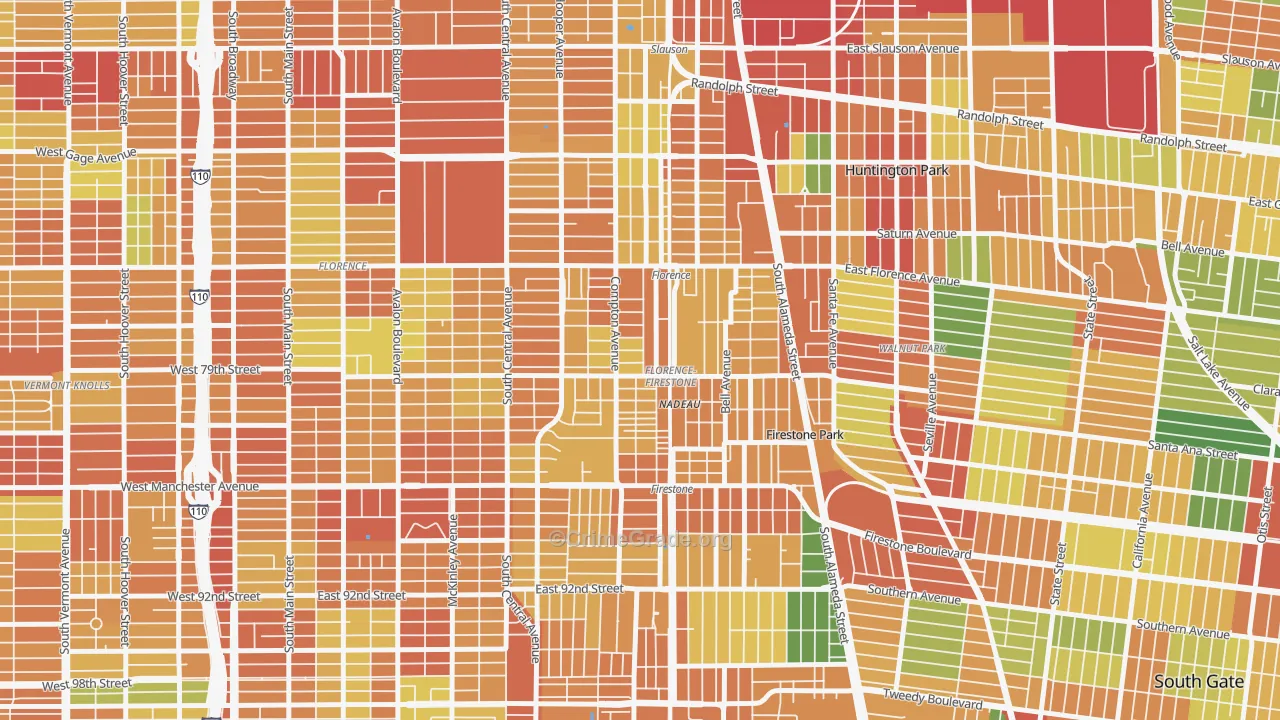 Florence-Graham, CA Map of Vandalism Rates