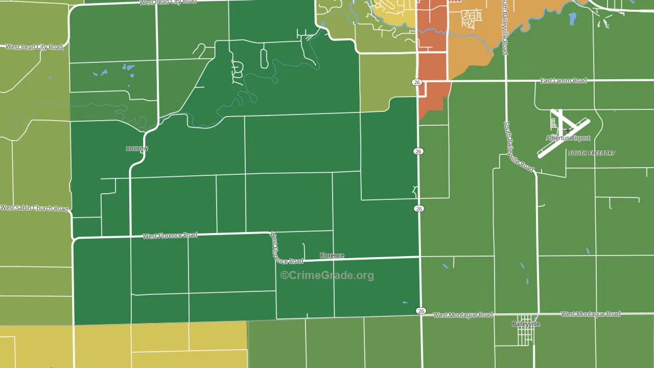 Florence, IL Map of Vandalism Rates