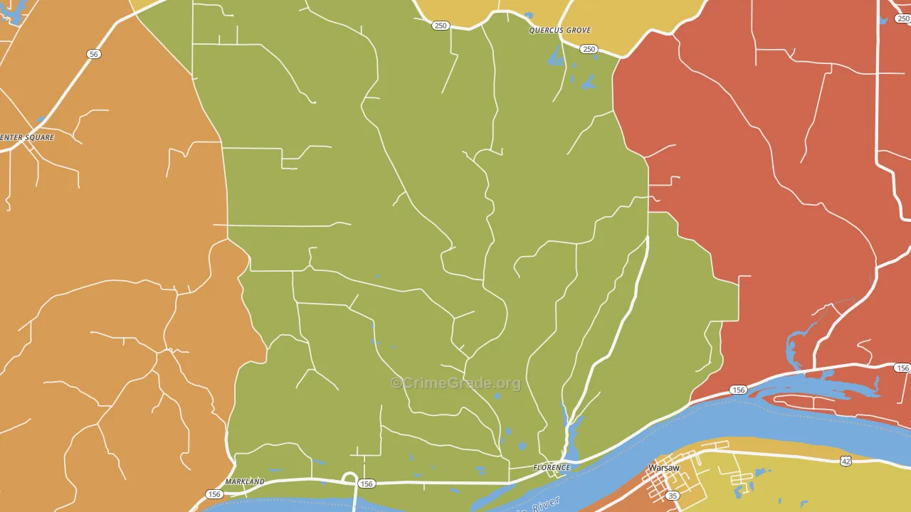 Florence, IN Map of Vandalism Rates