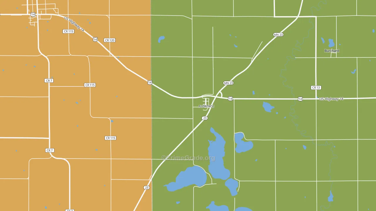 Florence, MN Map of Vandalism Rates