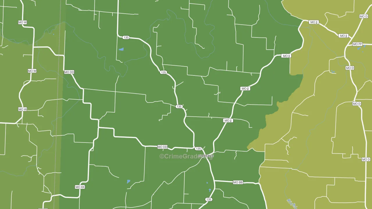 Florence, MO Map of Vandalism Rates