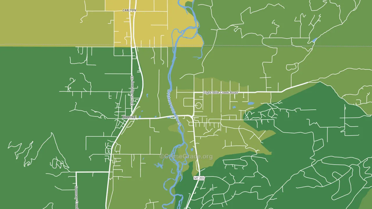 Florence, MT Map of Vandalism Rates