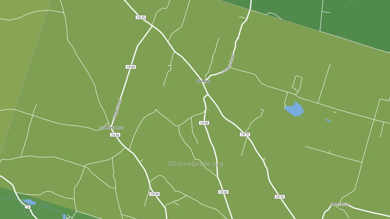Florence, NY Map of Vandalism Rates