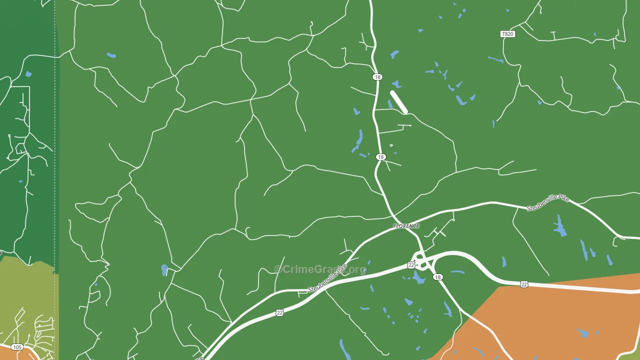 Florence, PA Map of Vandalism Rates