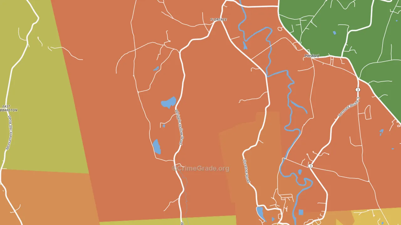 Florence, VT Map of Vandalism Rates