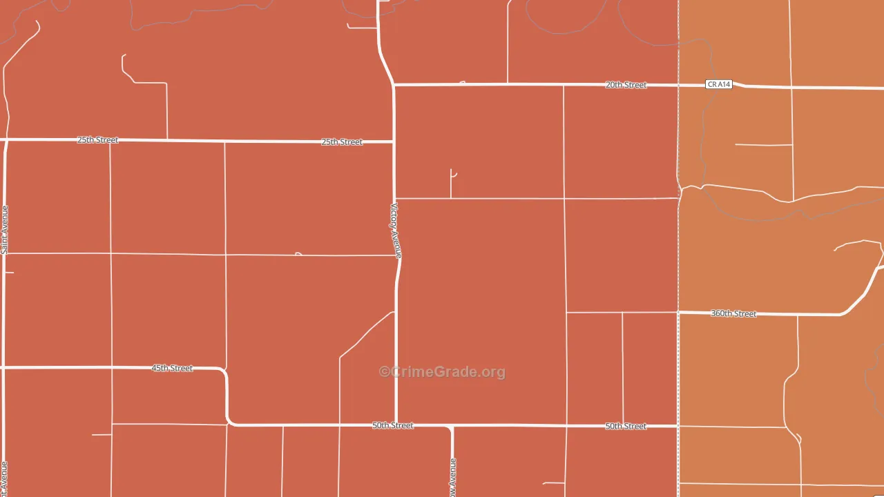 Florenceville, IA Map of Vandalism Rates