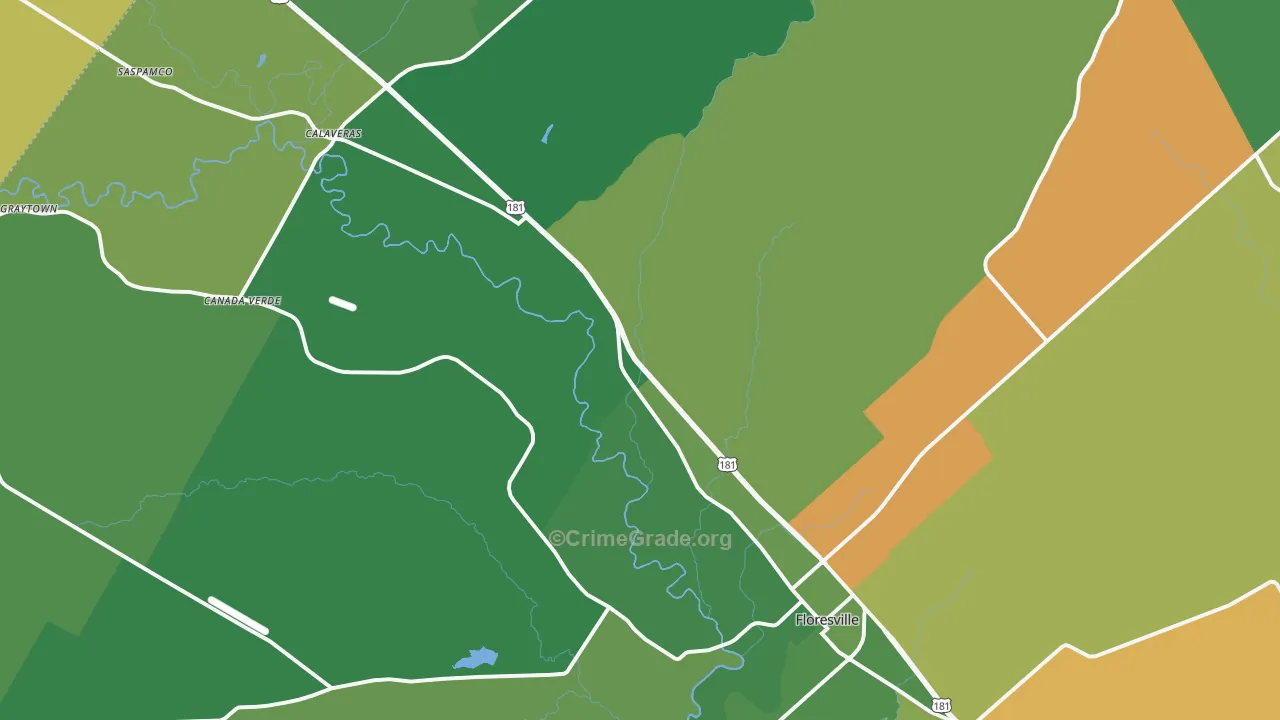 Floresville, TX Map of Vandalism Rates