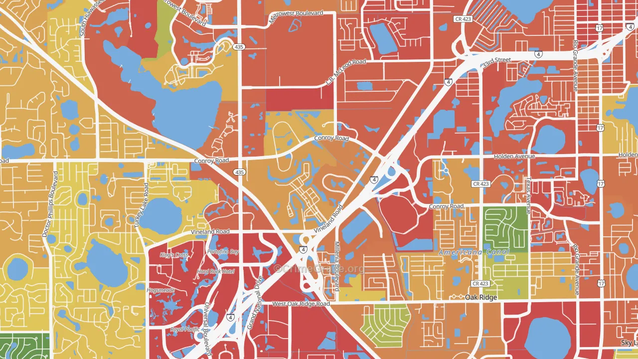 Florida Center North, Orlando, FL Map of Vandalism Rates