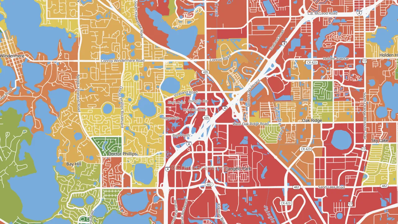 Florida Center, Orlando, FL Map of Vandalism Rates