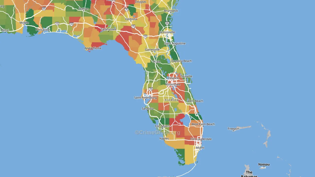 Florida Map of Vandalism Rates