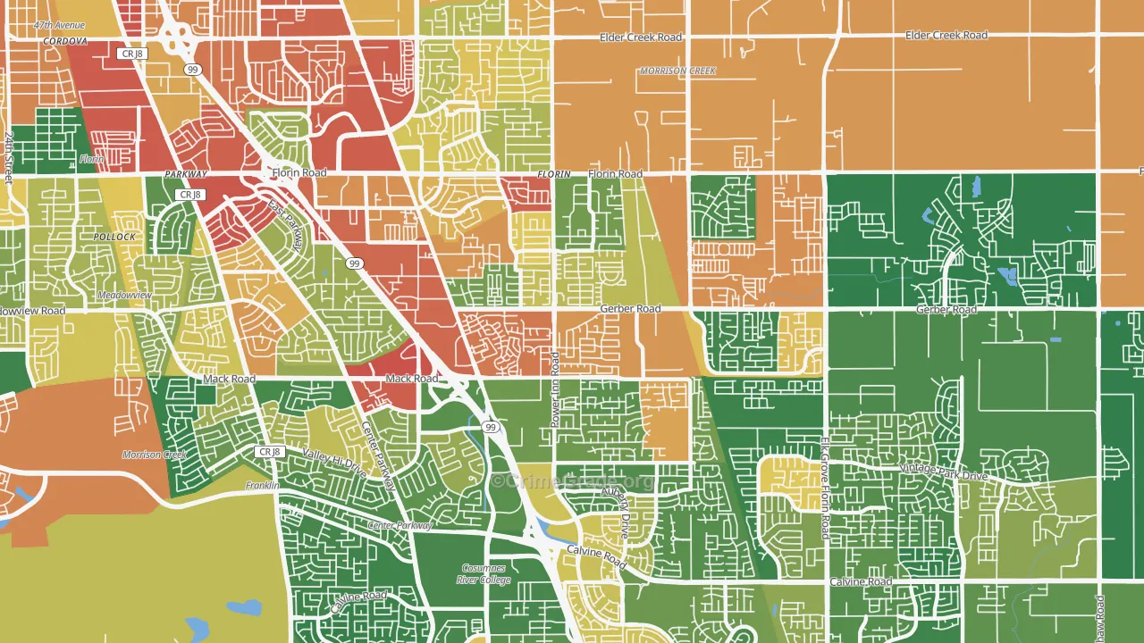 Florin, CA Map of Vandalism Rates