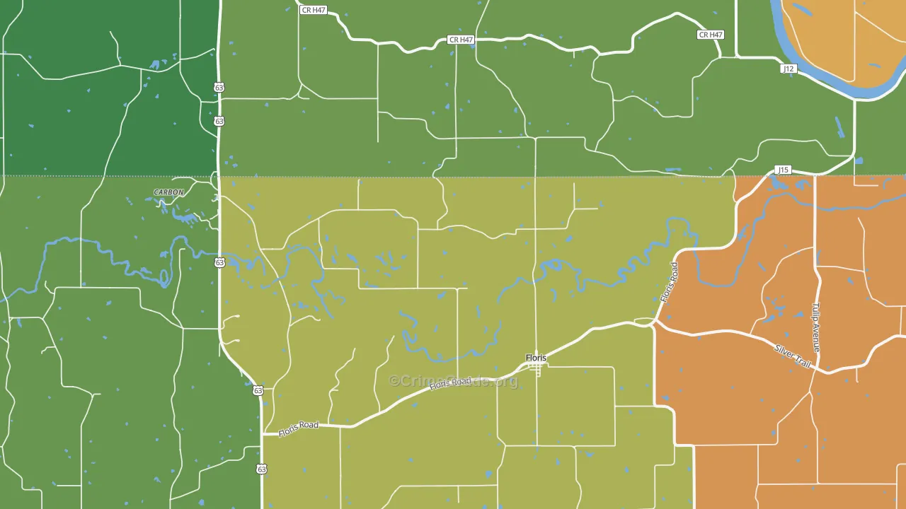 Floris, IA Map of Vandalism Rates