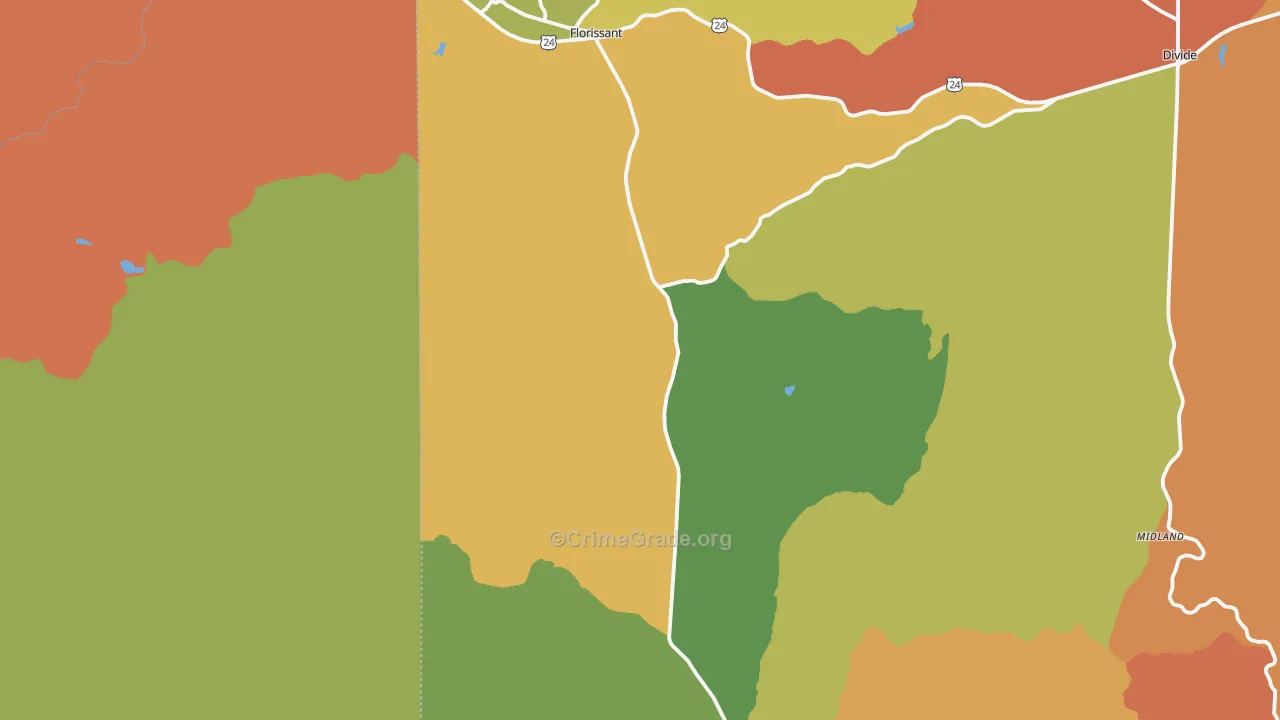 Florissant, CO Map of Vandalism Rates