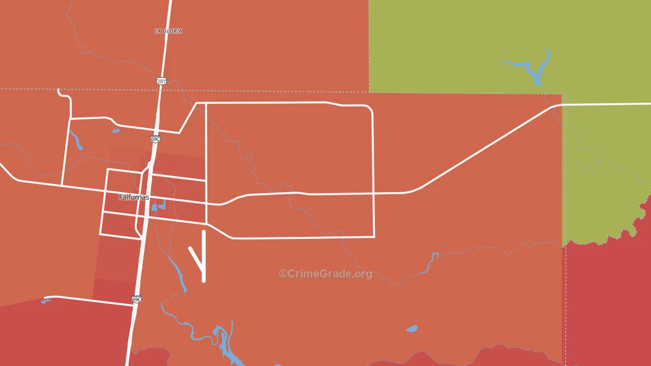 Flowella, TX Map of Vandalism Rates