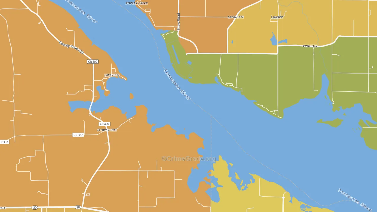 Flower Hill, AL Map of Vandalism Rates