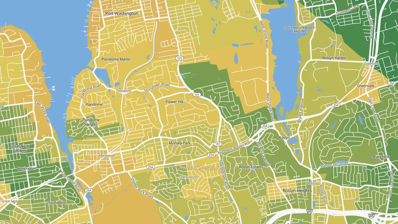 Flower Hill, NY Map of Vandalism Rates